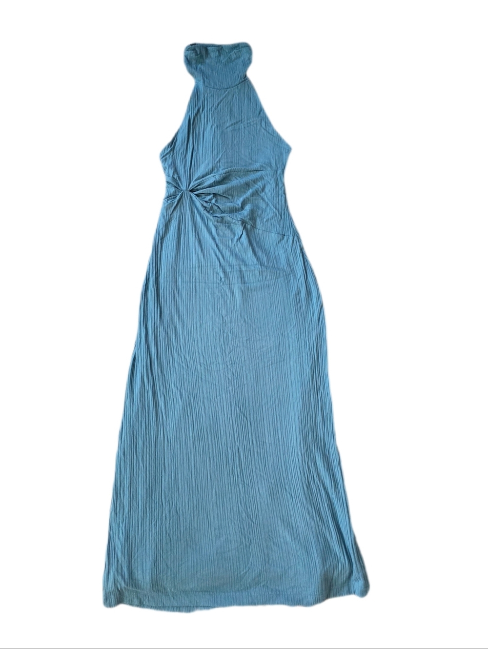 Free People Athea Halter Dress Ribbed Material Light Blue Women's - Picture 3 of 12